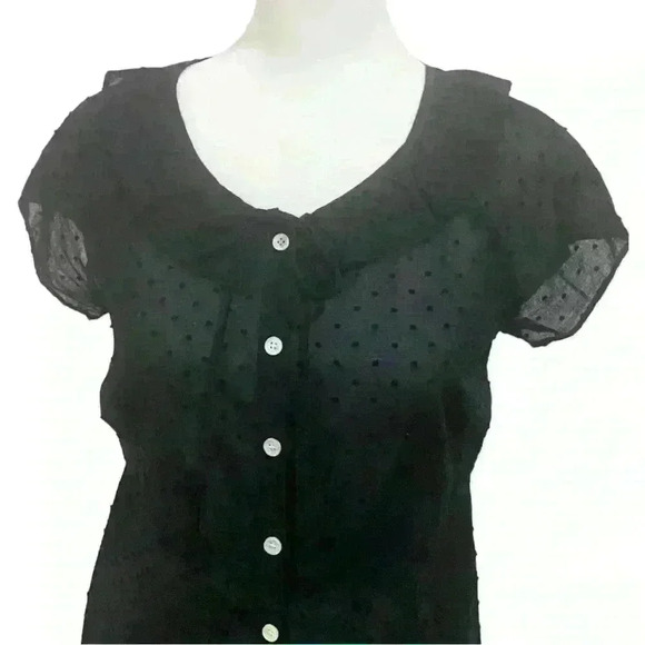 J.Crew Women’s Swiss Dot Tiered Flutter Sleeve Blouse - Picture 5 of 12